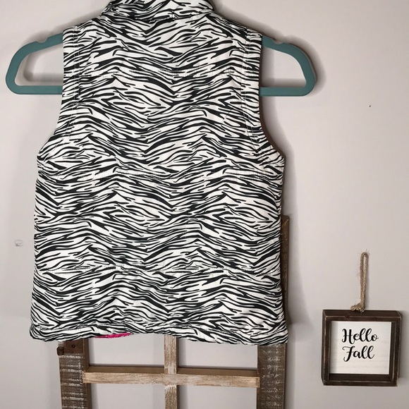 L.E.I • Kids Size L Zebra Pink Vest - Picture 2 of 4